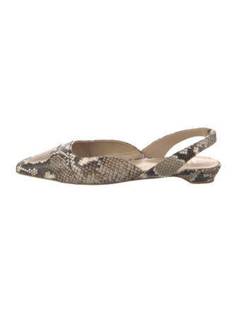 Jamie Haller Snakeskin Animal Print Slingback Flats