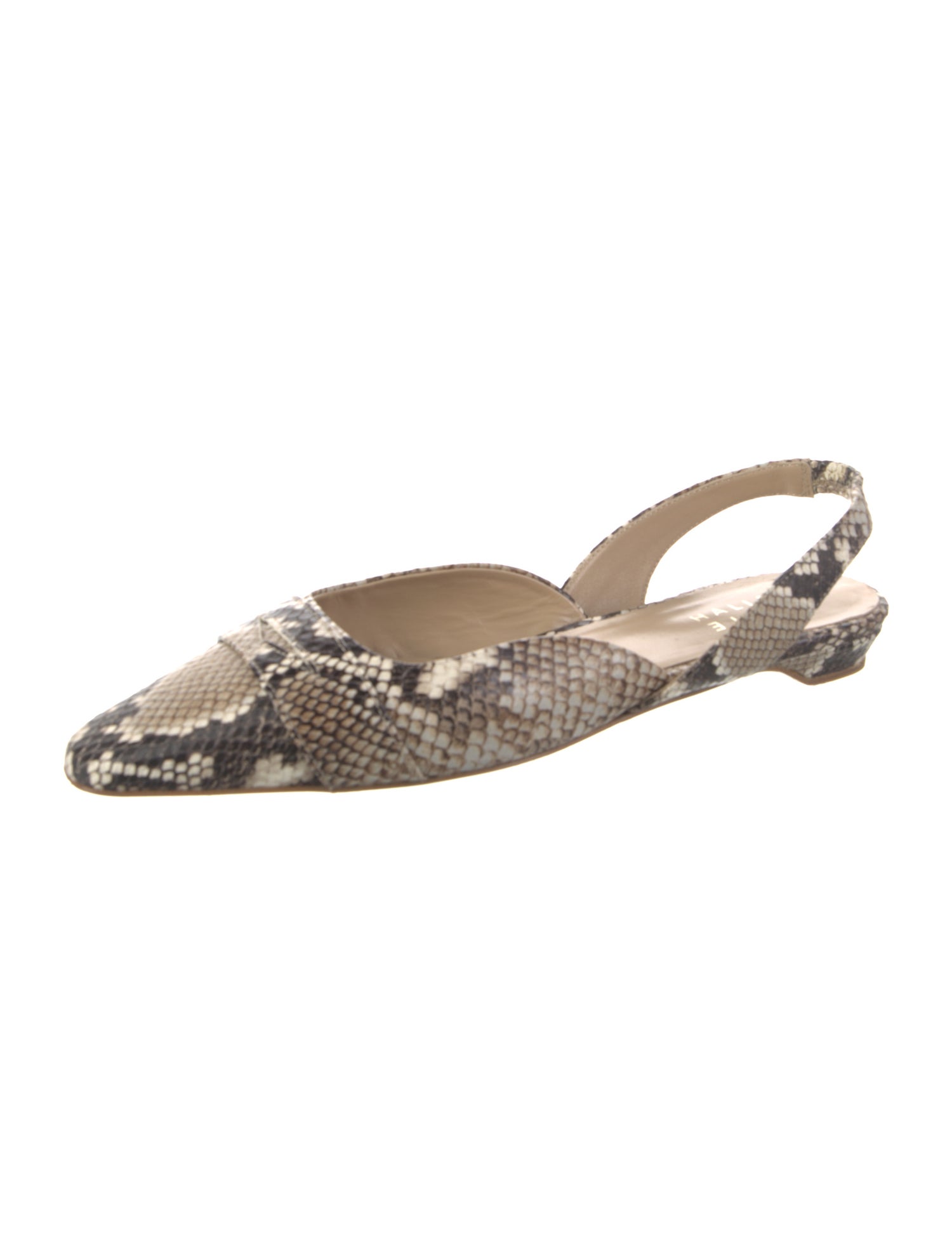 Jamie Haller Snakeskin Animal Print Slingback Flats