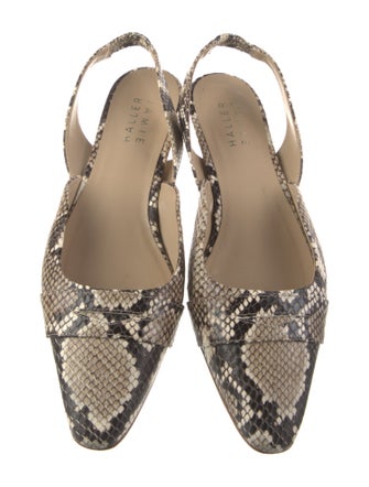 Jamie Haller Snakeskin Animal Print Slingback Flats