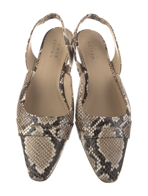 Jamie Haller Snakeskin Animal Print Slingback Flats