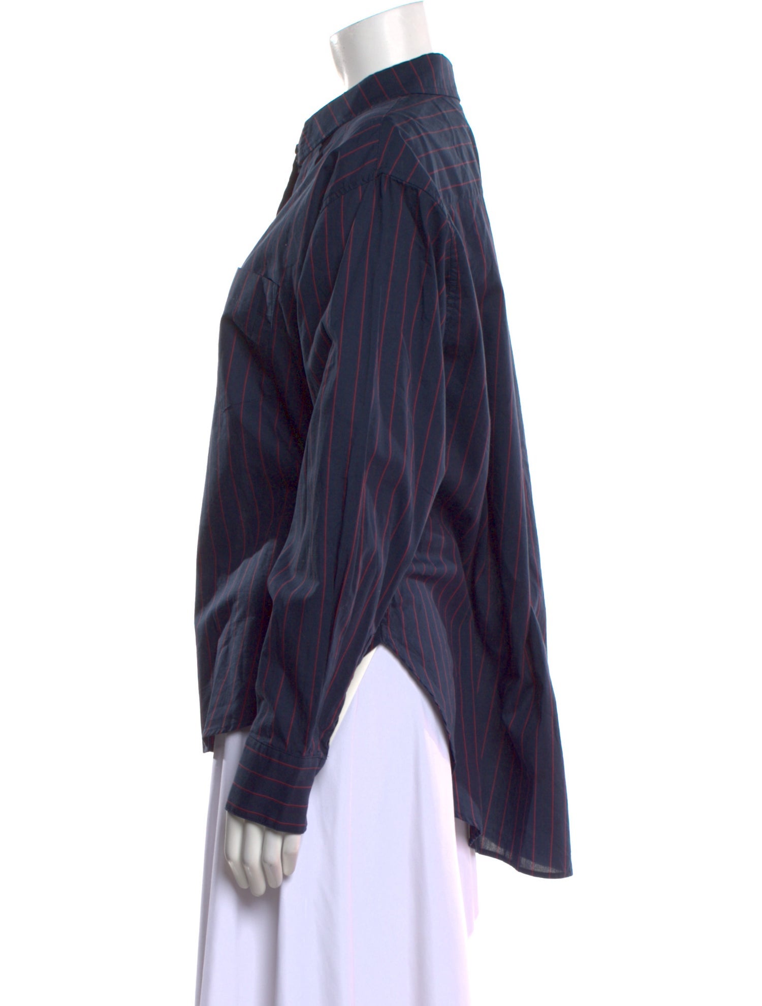 Jamie Haller Striped Long Sleeve Button-Up Top