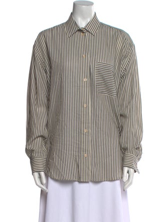 Jamie Haller Striped Long Sleeve Button-Up Top