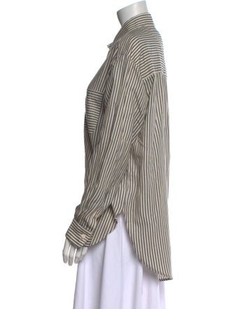 Jamie Haller Striped Long Sleeve Button-Up Top
