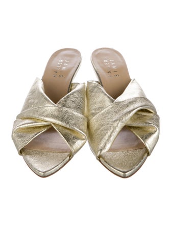 Jamie Haller Leather Glitter Accents Slides