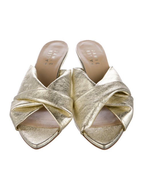 Jamie Haller Leather Glitter Accents Slides