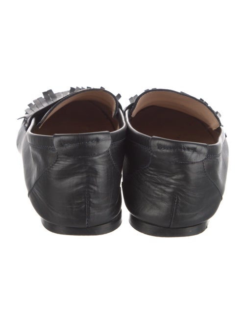 Jamie Haller Leather Fringe Trim Accent Loafers