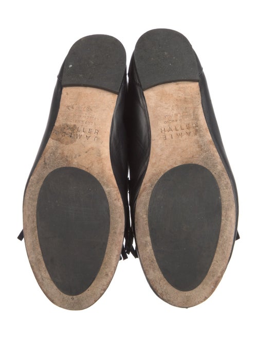 Jamie Haller Leather Fringe Trim Accent Loafers