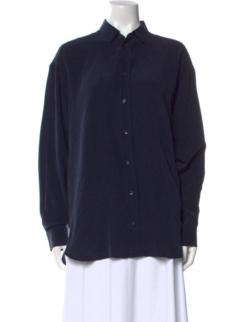 Jamie Haller Silk Long Sleeve Button-Up Top