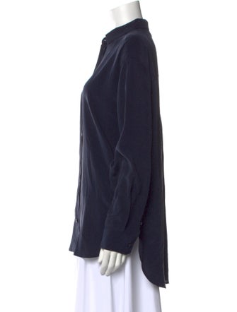 Jamie Haller Silk Long Sleeve Button-Up Top