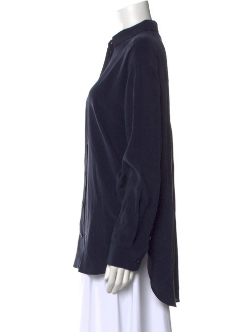 Jamie Haller Silk Long Sleeve Button-Up Top