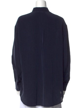 Jamie Haller Silk Long Sleeve Button-Up Top