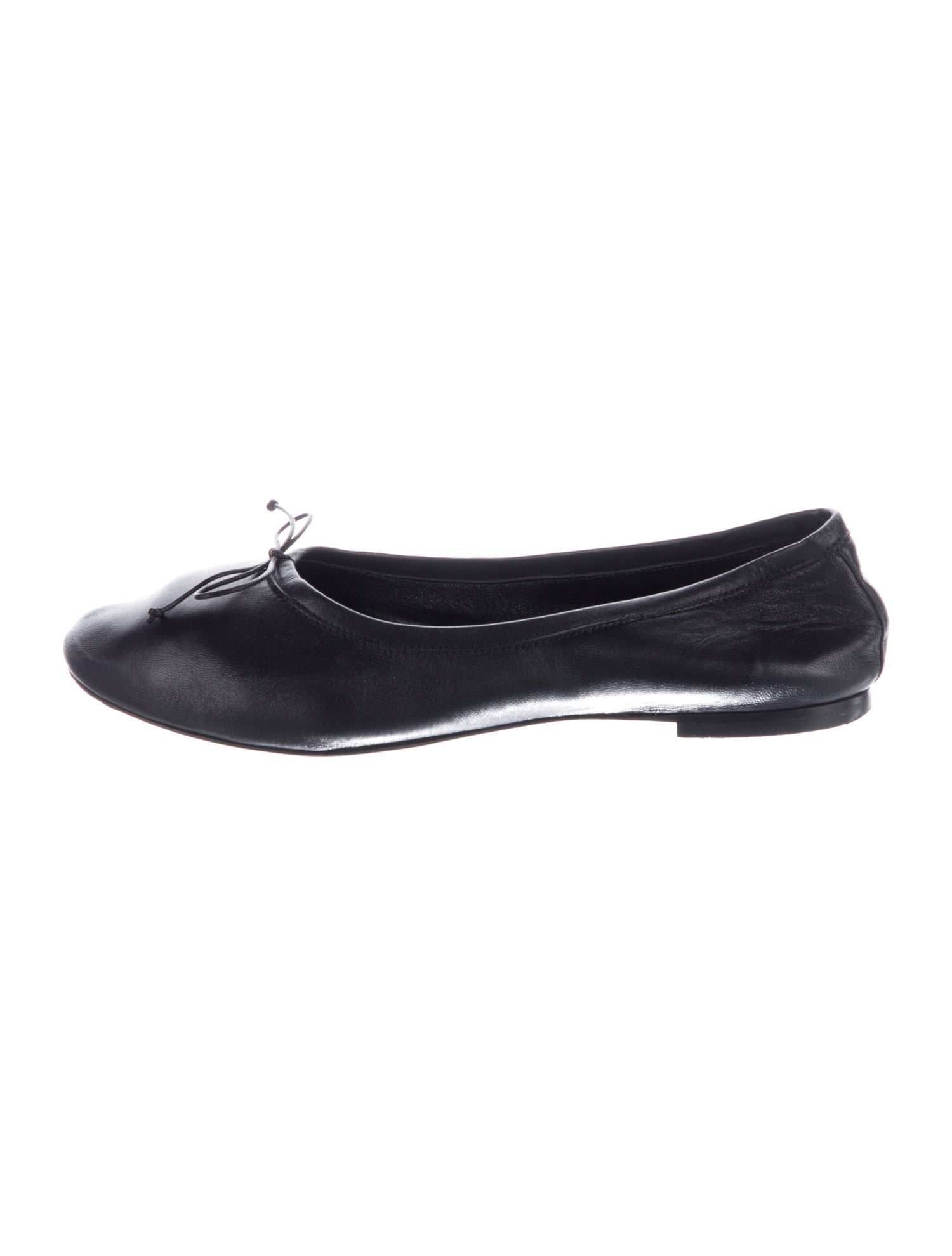 Jamie Haller Leather Bow Accents Ballet Flats