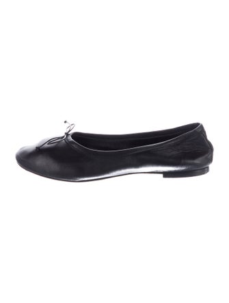 Jamie Haller Leather Bow Accents Ballet Flats