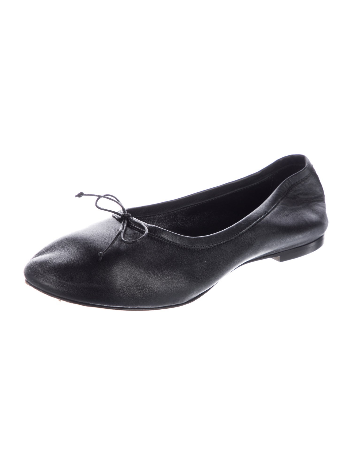 Jamie Haller Leather Bow Accents Ballet Flats