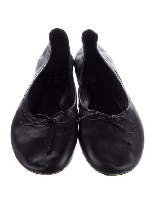 Jamie Haller Leather Bow Accents Ballet Flats