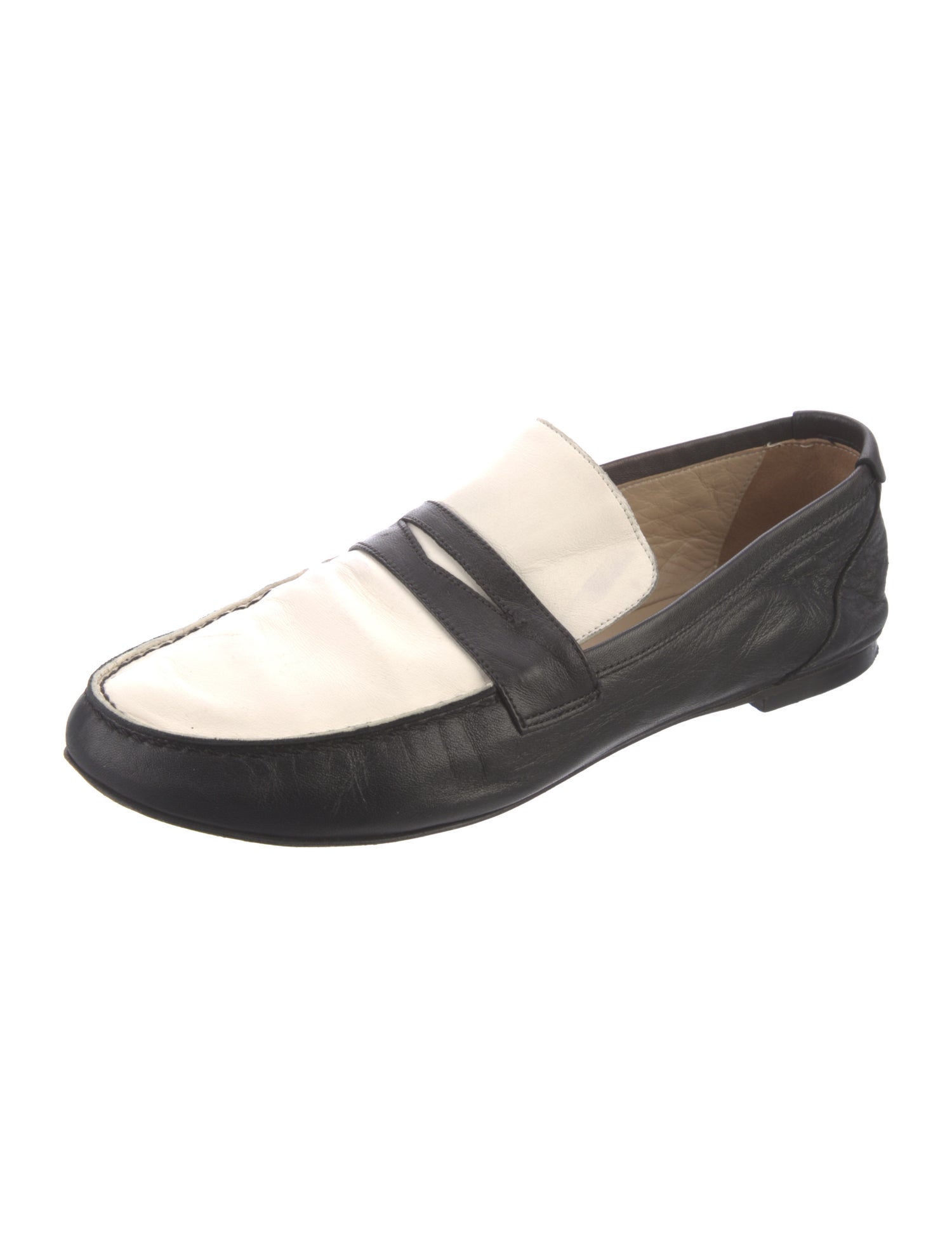 Jamie Haller Leather Colorblock Pattern Loafers