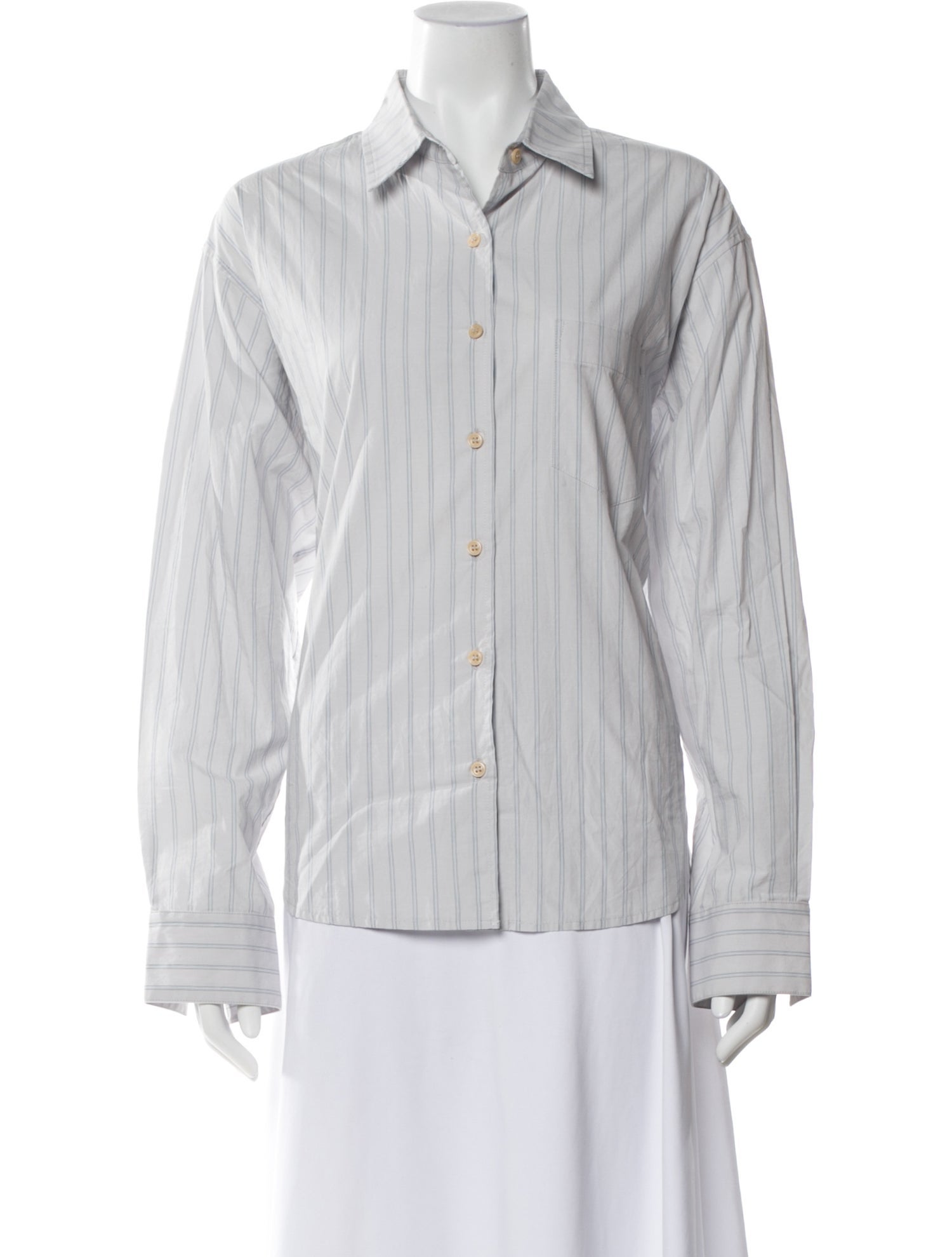 Jamie Haller Striped Long Sleeve Button-Up Top