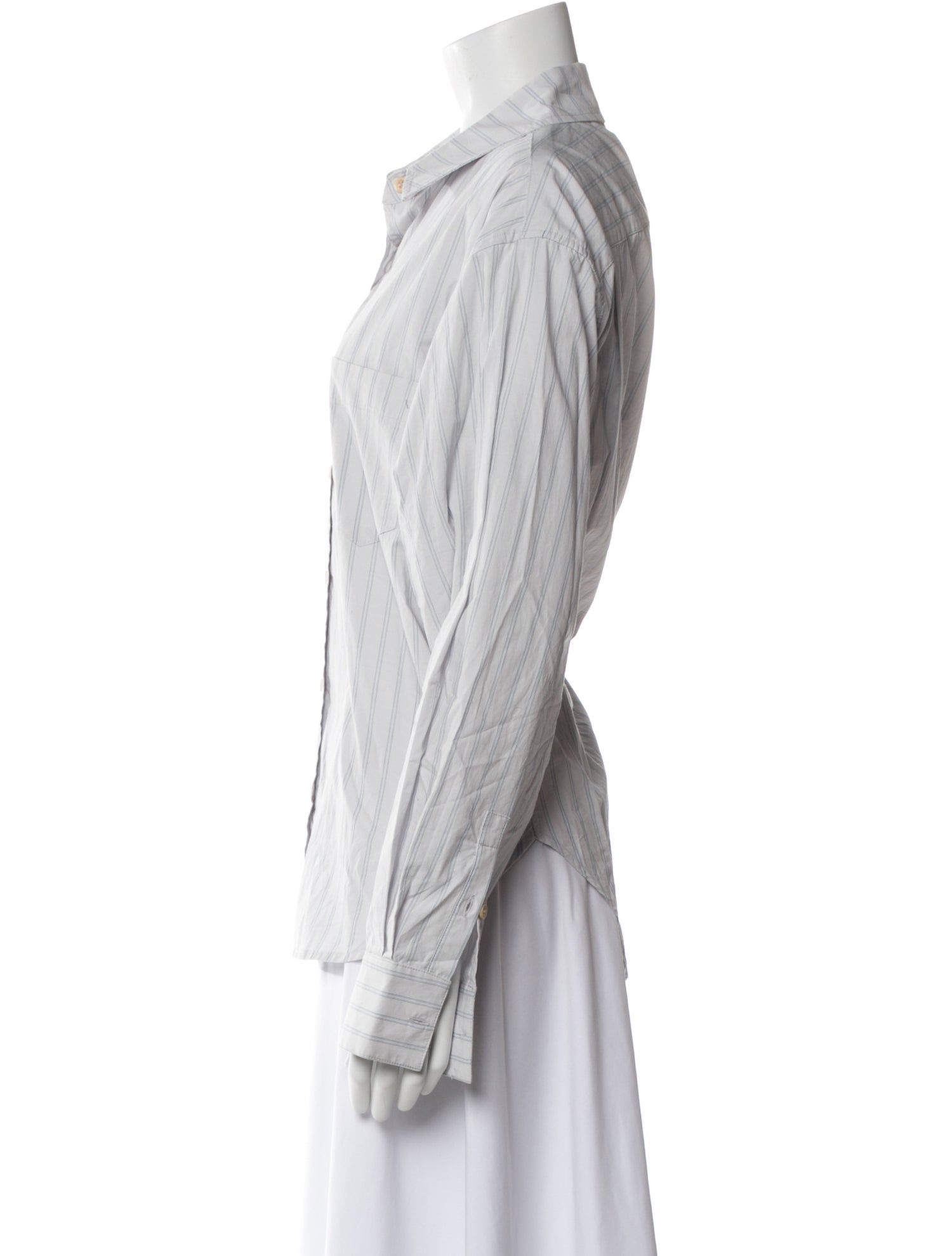 Jamie Haller Striped Long Sleeve Button-Up Top