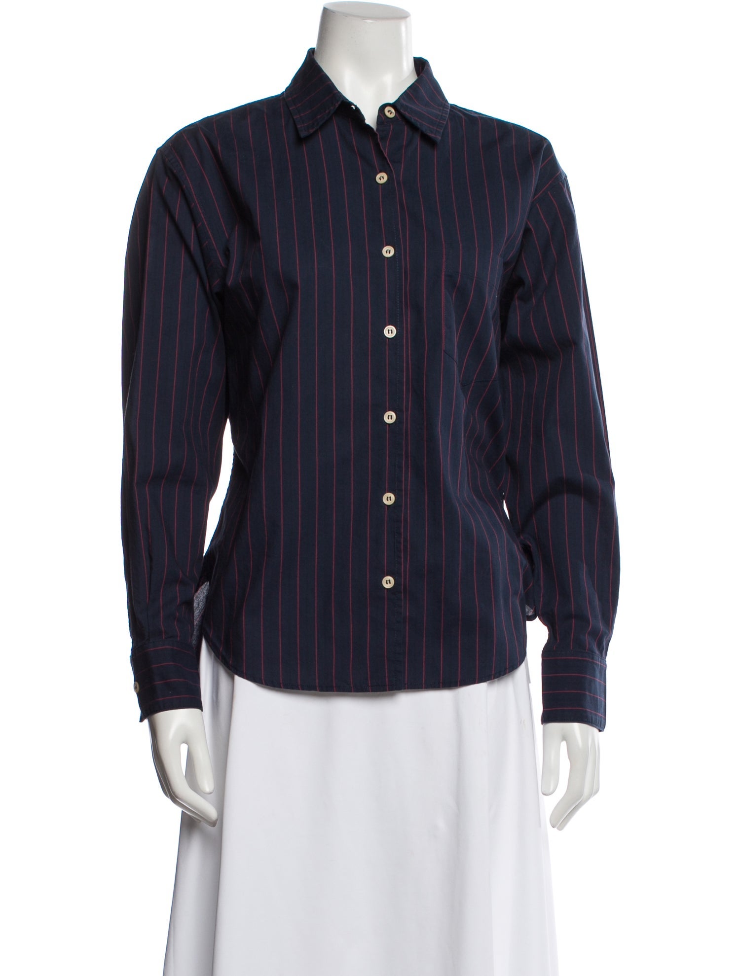 Jamie Haller Striped Long Sleeve Button-Up Top