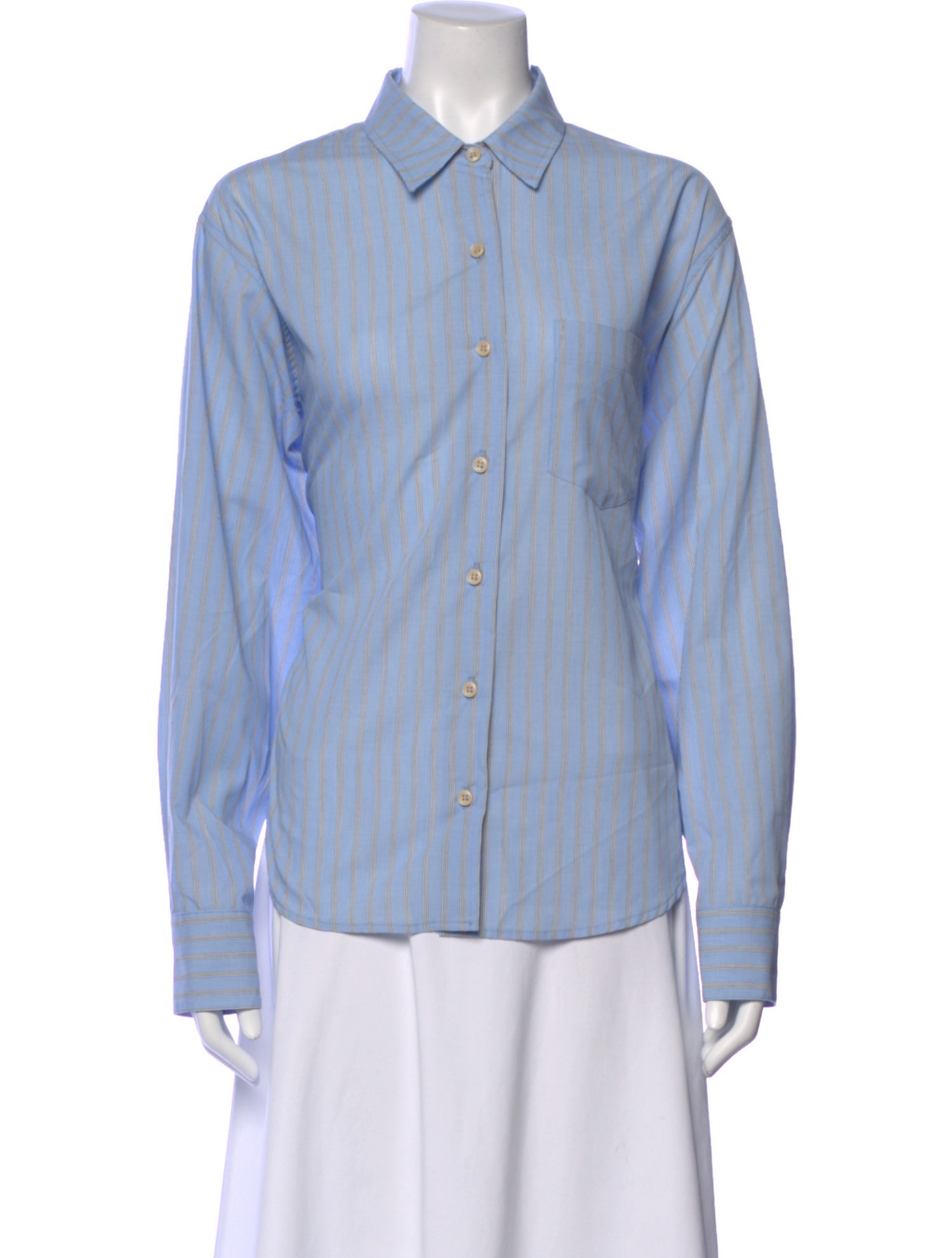 Jamie Haller Striped Long Sleeve Button-Up Top