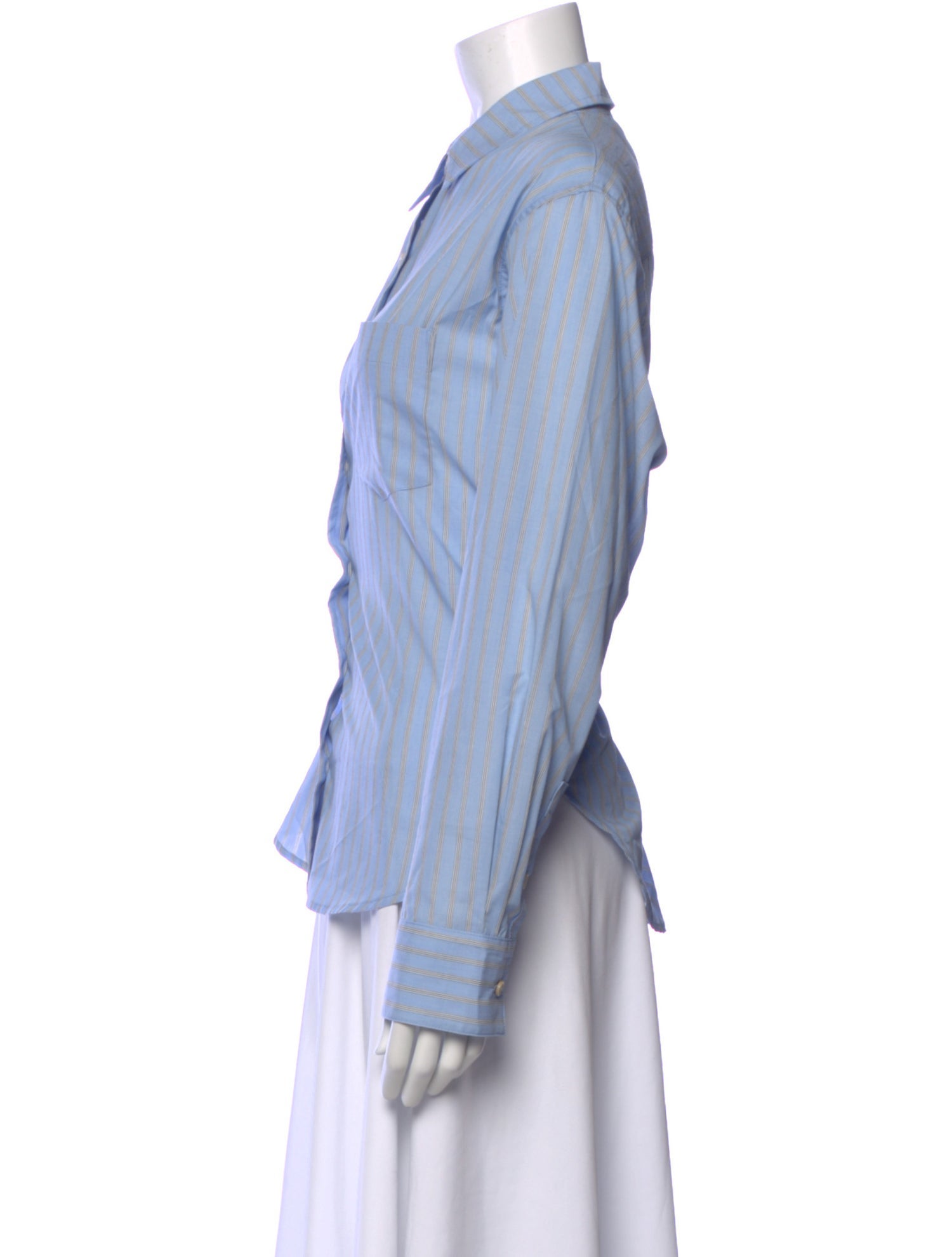 Jamie Haller Striped Long Sleeve Button-Up Top