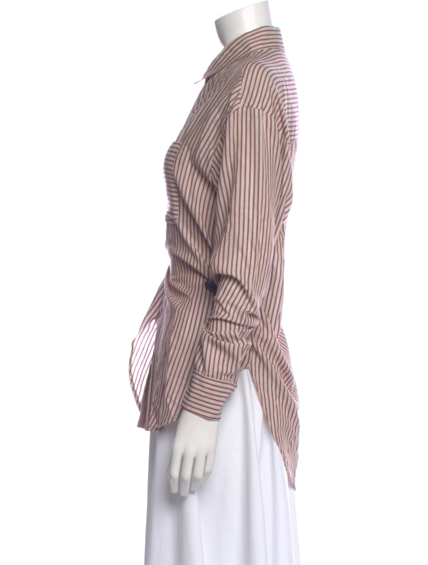 Jamie Haller Striped Long Sleeve Button-Up Top