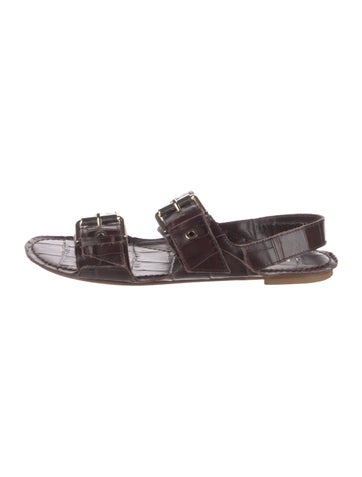 Pre-owned Jamie Haller Leather Slingback Sandals In Brown