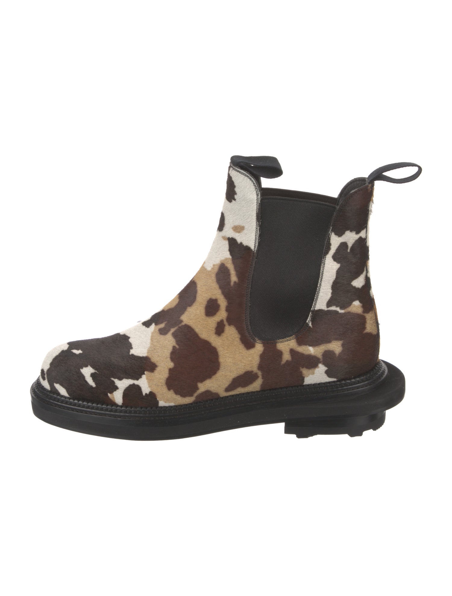 J.M. Weston Ponyhair Animal Print Chelsea Boots