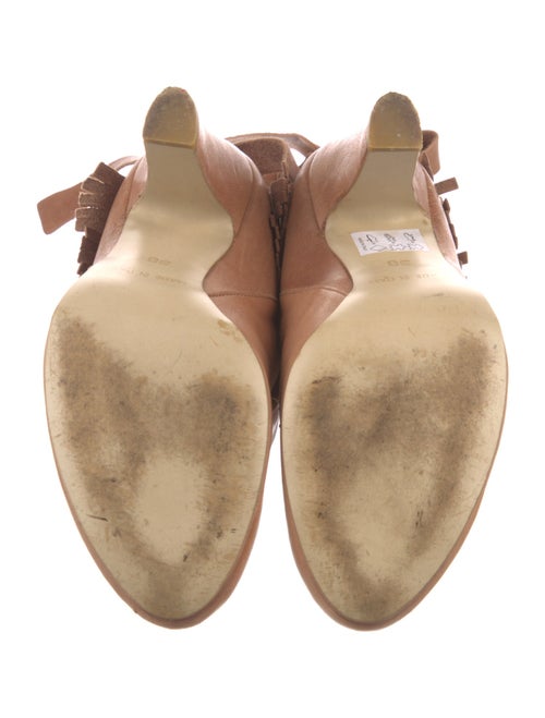 Jonak Vegetarian Leather Fringe Trim Accent Lace-Up Boots