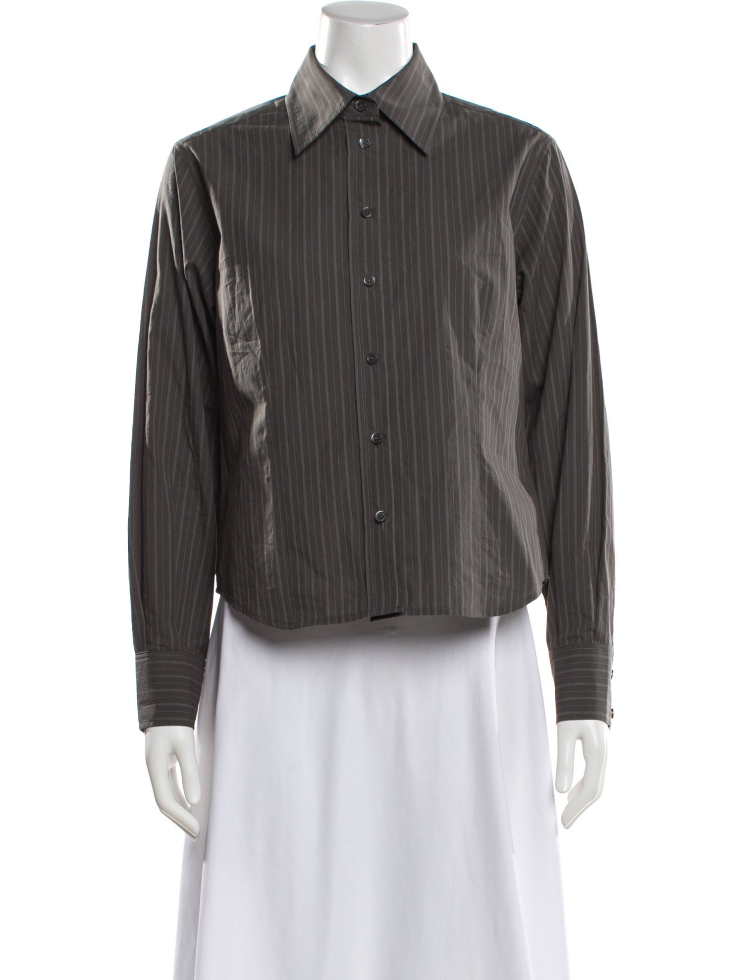 Jeanerica Striped Long Sleeve Button-Up Top