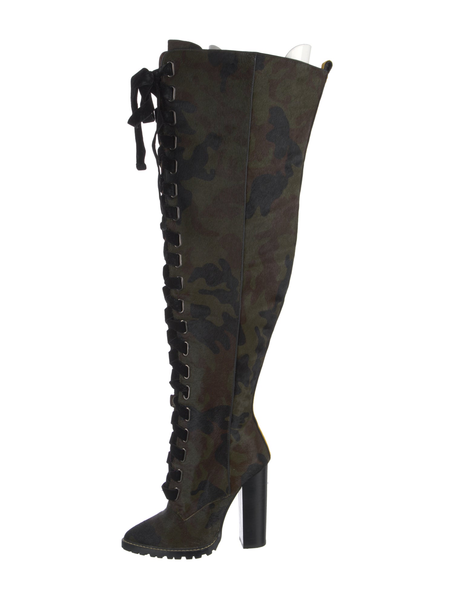 Jennifer Le Camouflage Print Lace-Up Boots