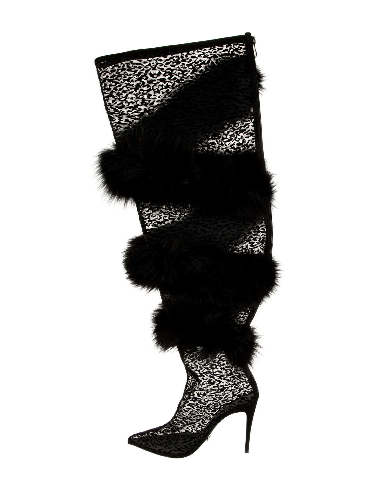 Jennifer Le Mesh Animal Print Boots