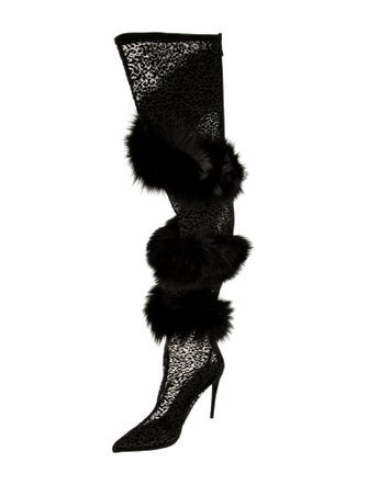 Jennifer Le Mesh Animal Print Boots