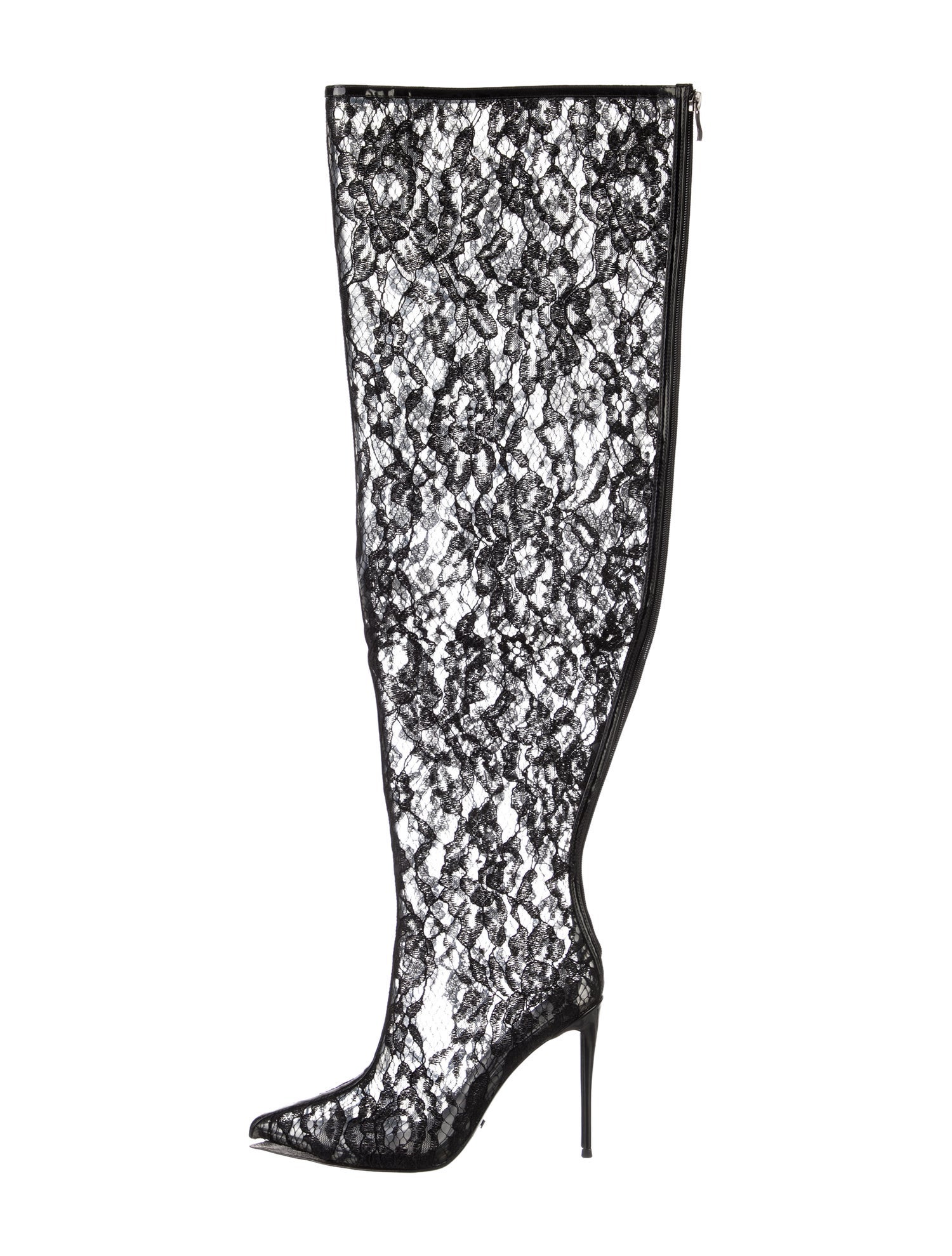 Jennifer Le PVC Lace Pattern Boots