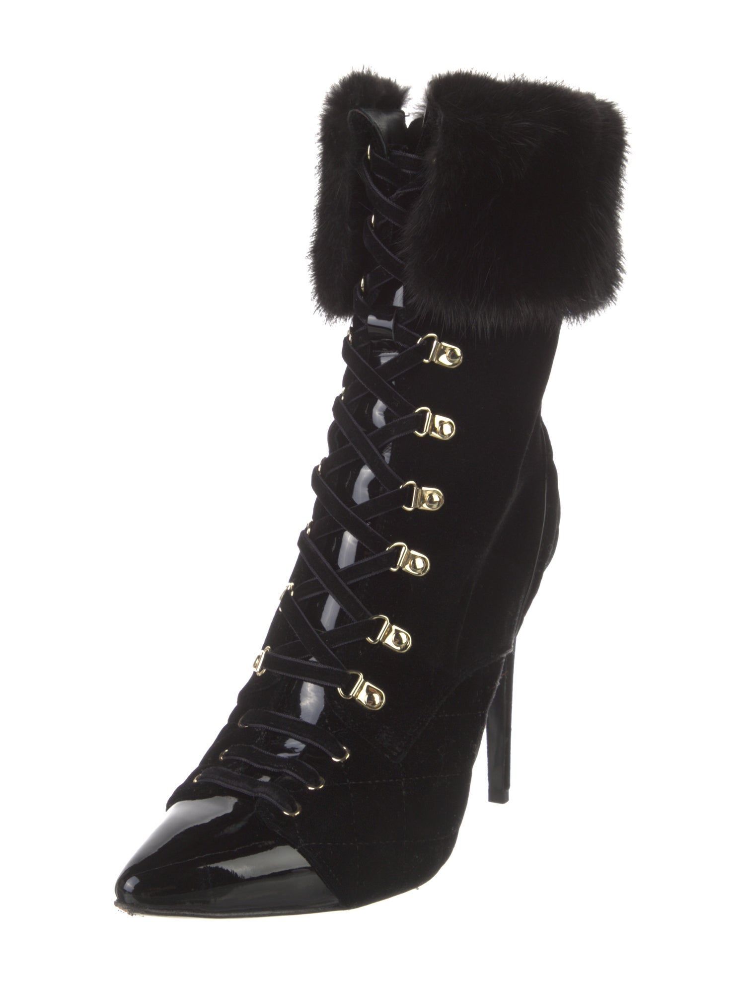 Jennifer Le Velvet Lace-Up Boots