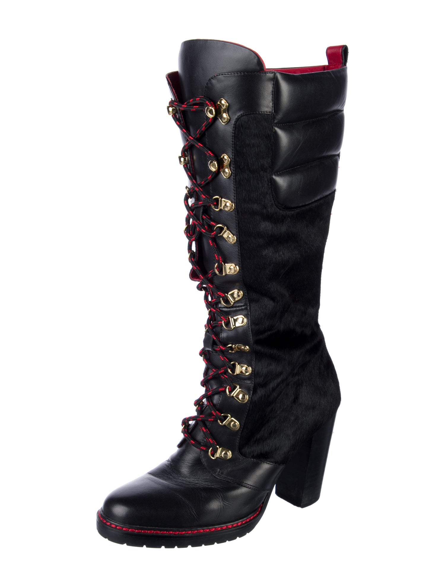 Jennifer Le Ponyhair Lace-Up Boots