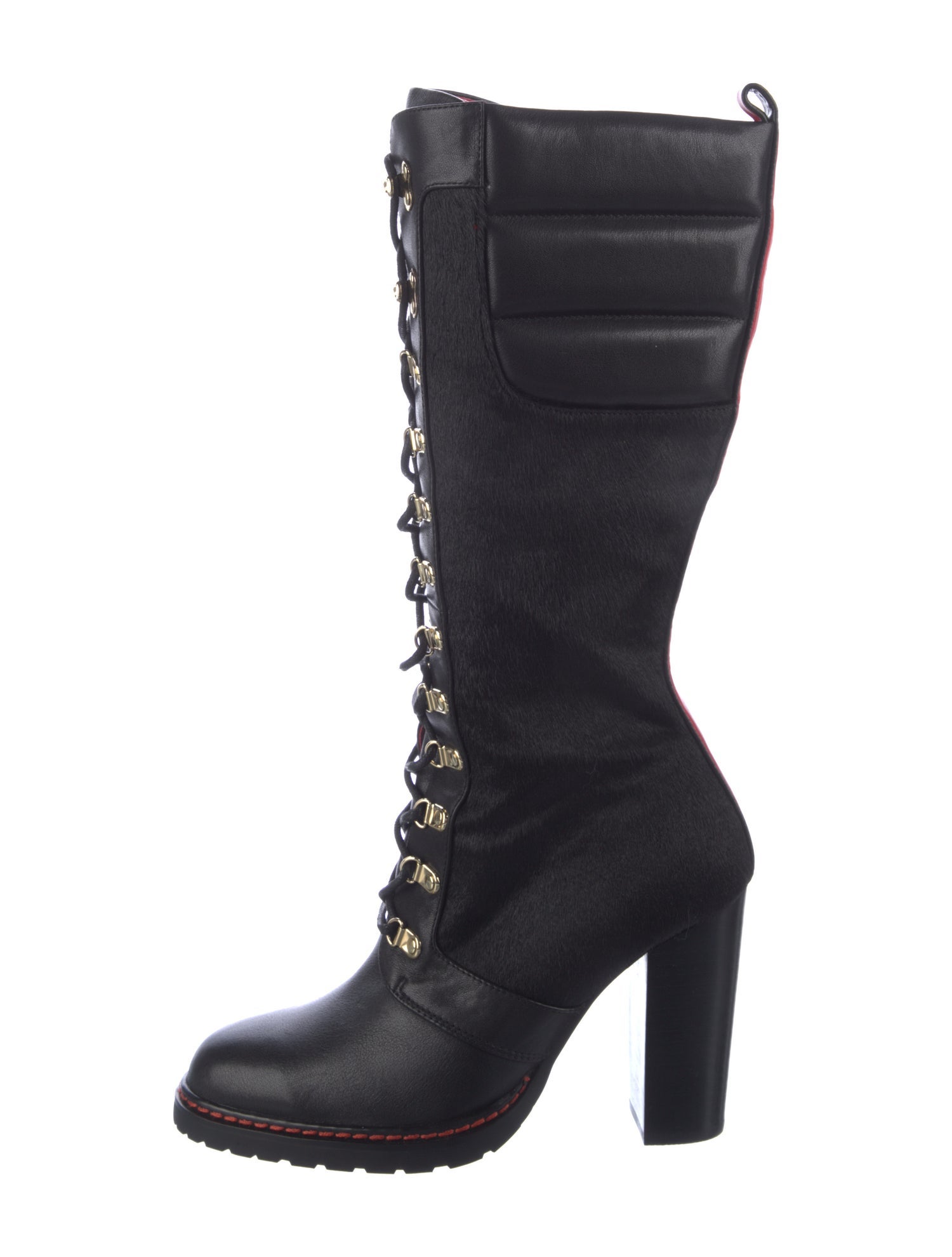 Jennifer Le Ponyhair Lace-Up Boots