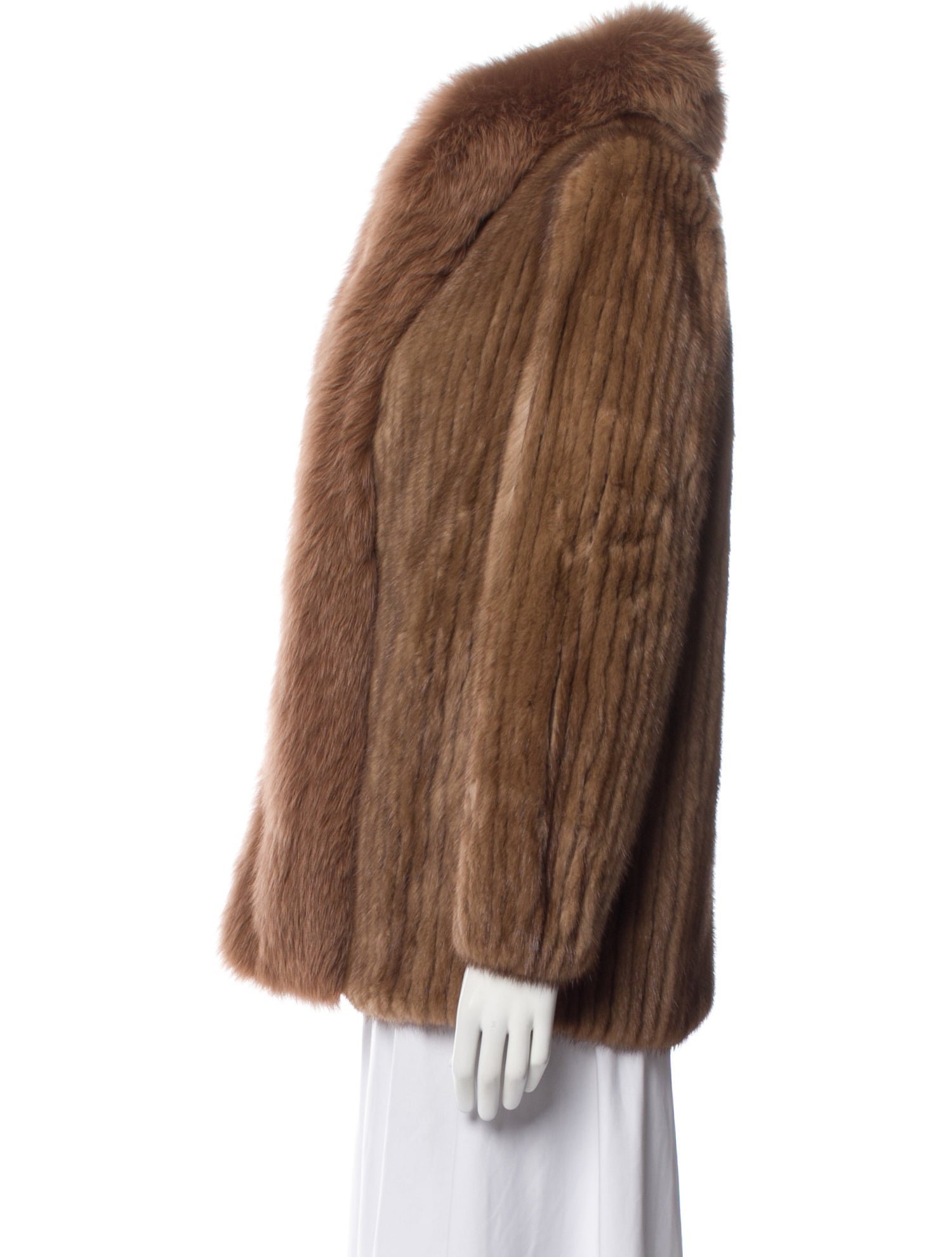 John Tauber Vintage Fox Trim Fur Coat