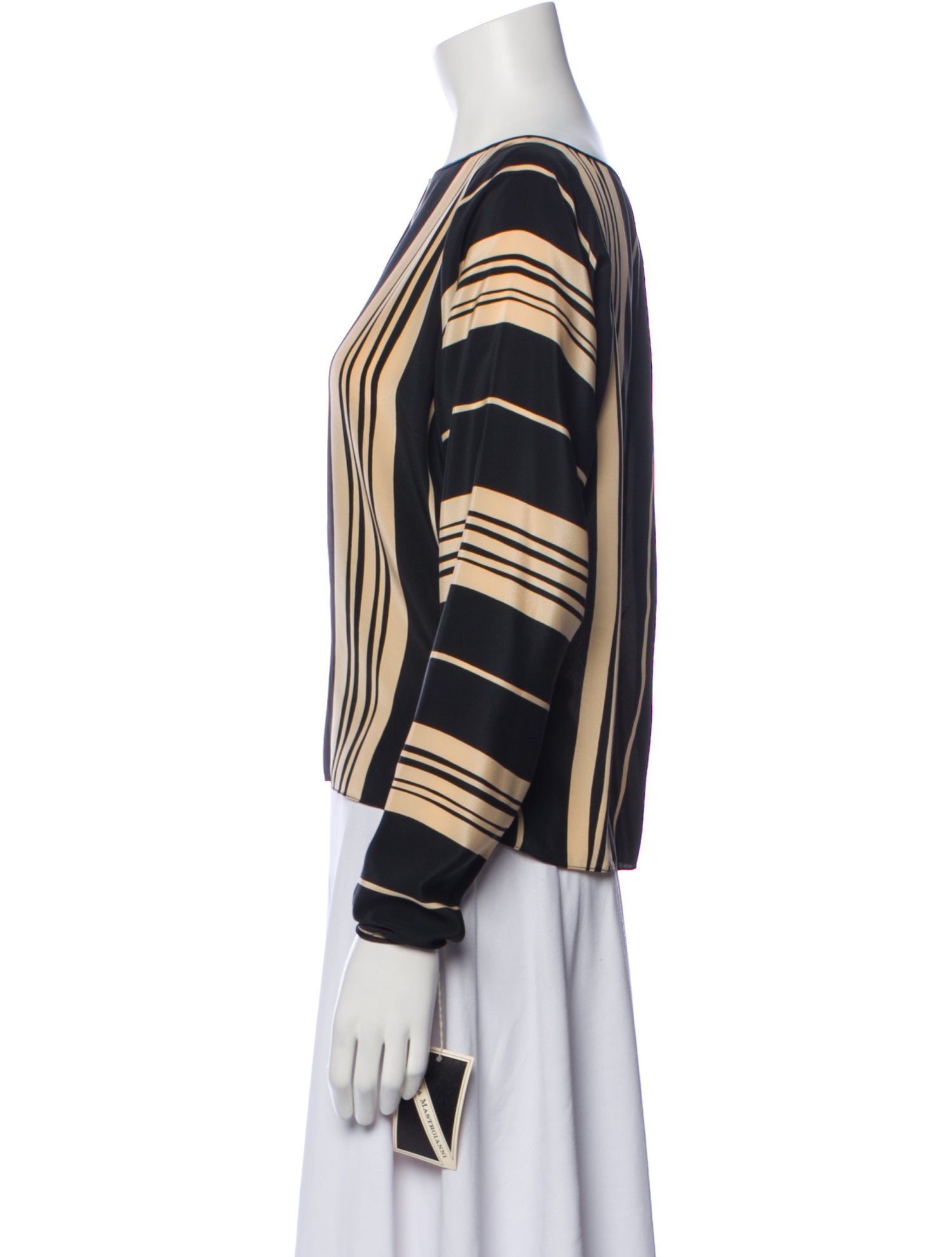 Joanna Mastroianni Silk Striped Top