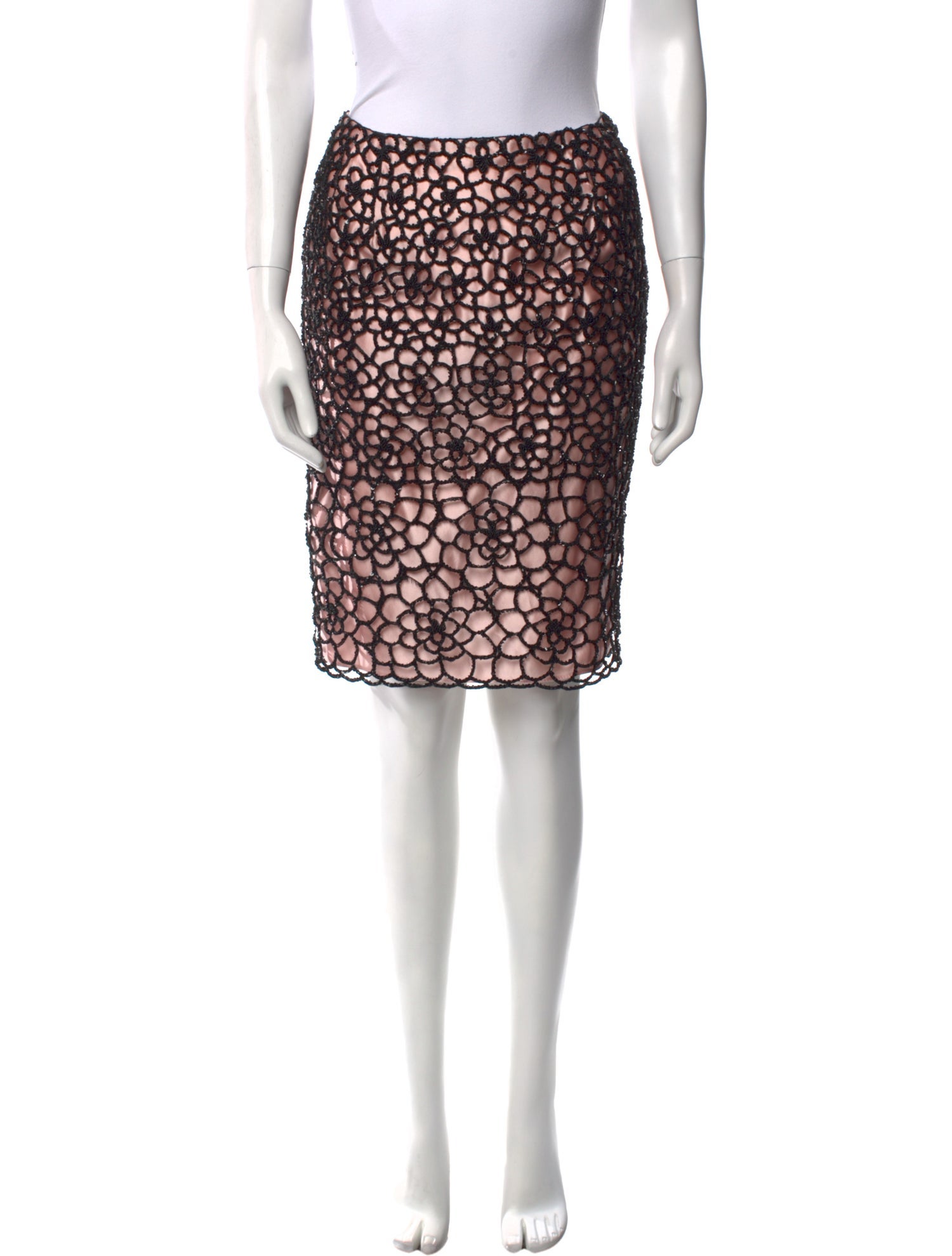 Joanna Mastroianni Beaded Accents Knee-Length Skirt