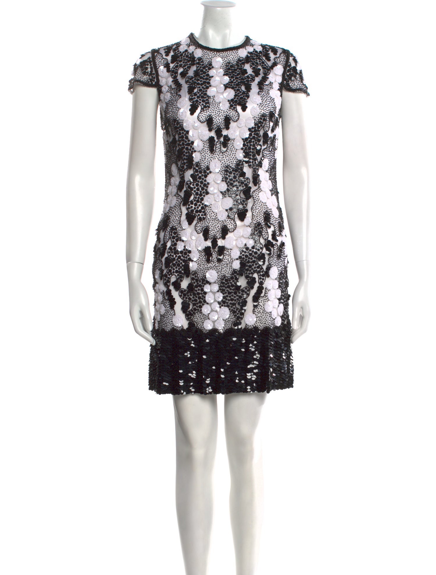 Joanna Mastroianni Lace Pattern Mini Dress