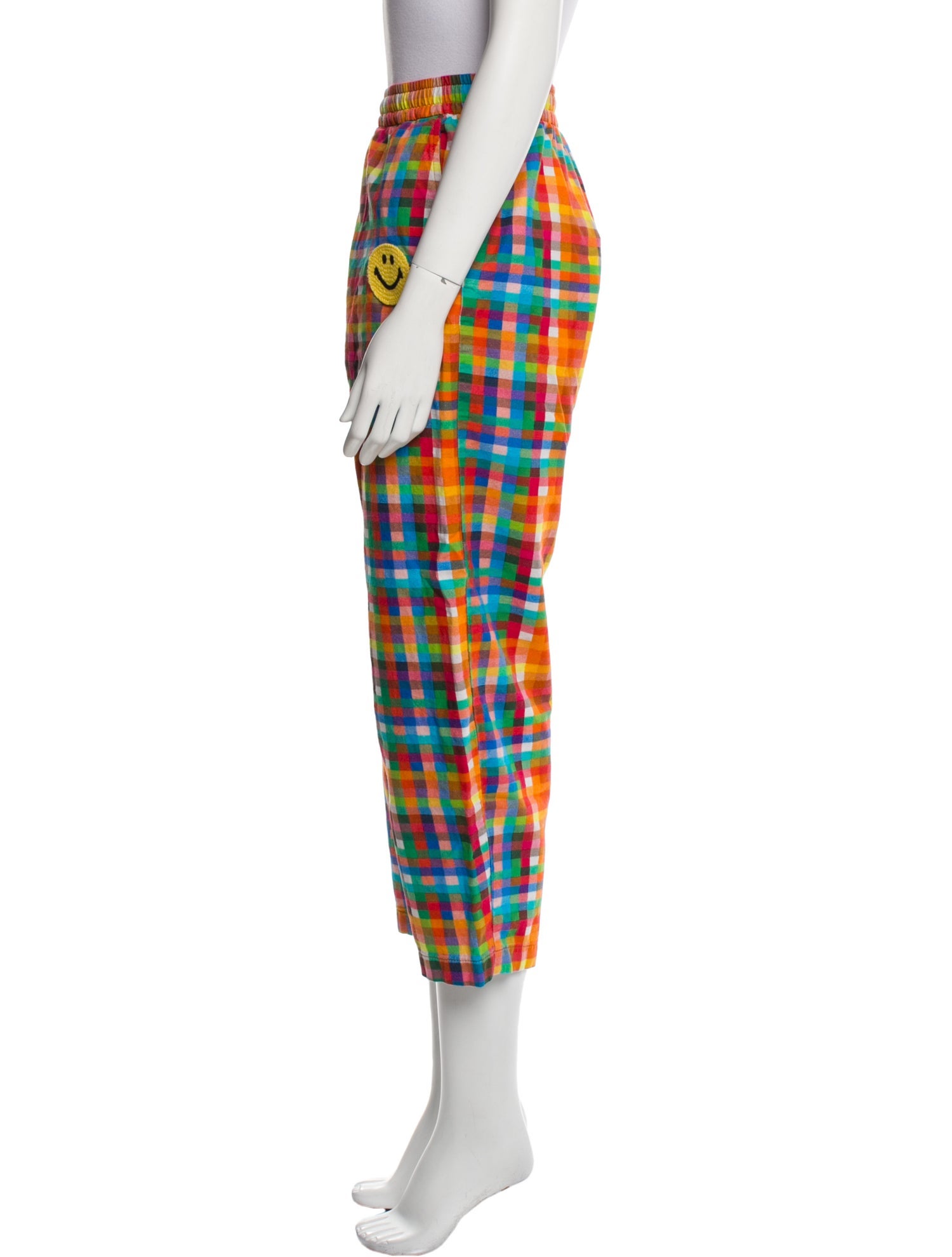 Joshua Sanders x Smiley Plaid Print Straight Leg Pants