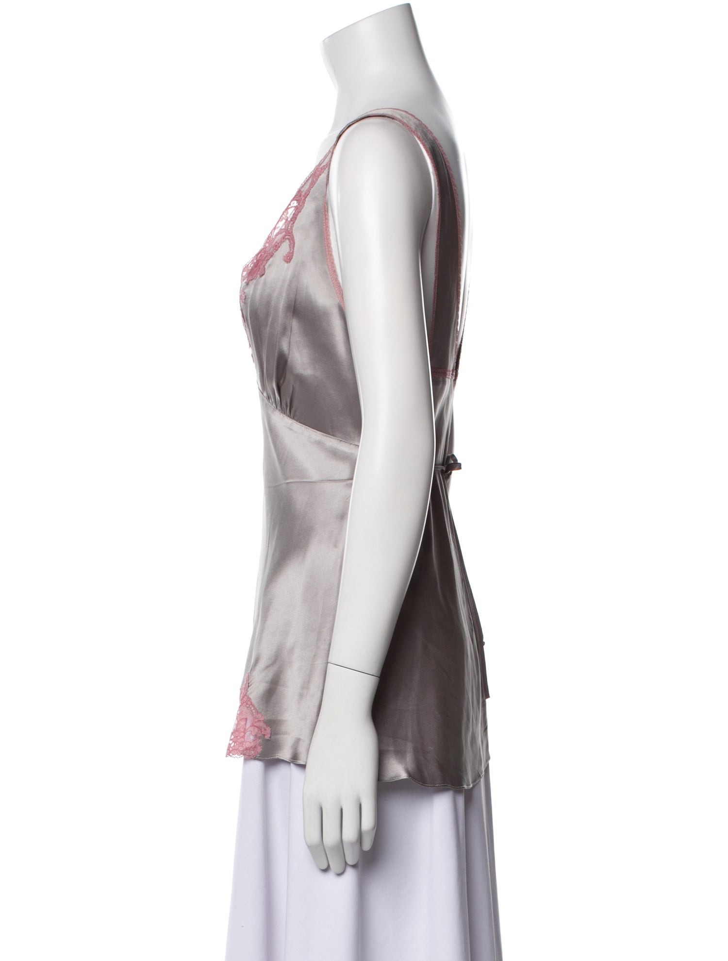 Jon Quil by Diane Samandi Silk Lace Trim Embellishment Pajamas