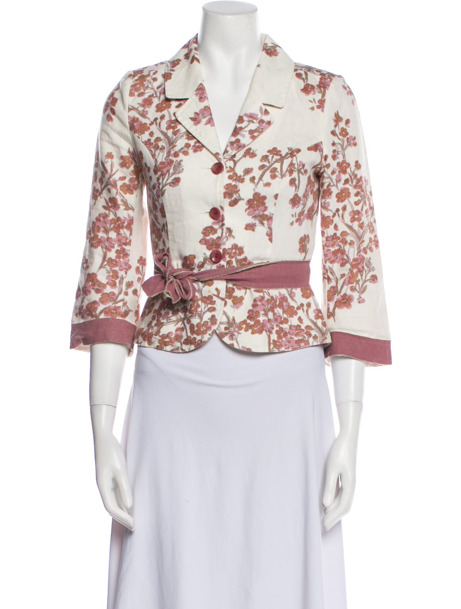 John Carlisle Linen Floral Print Jacket