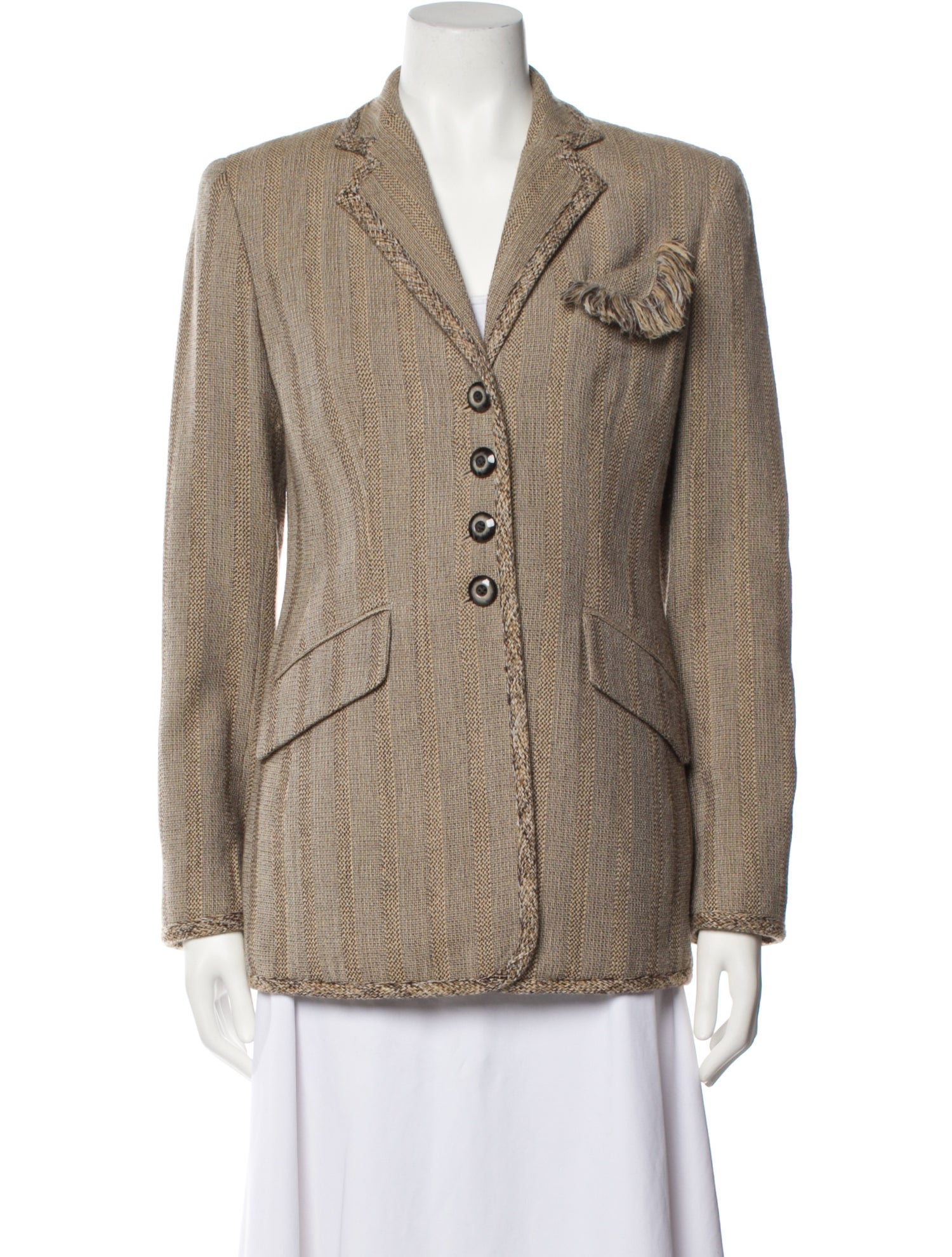 John Carlisle Wool Striped Blazer