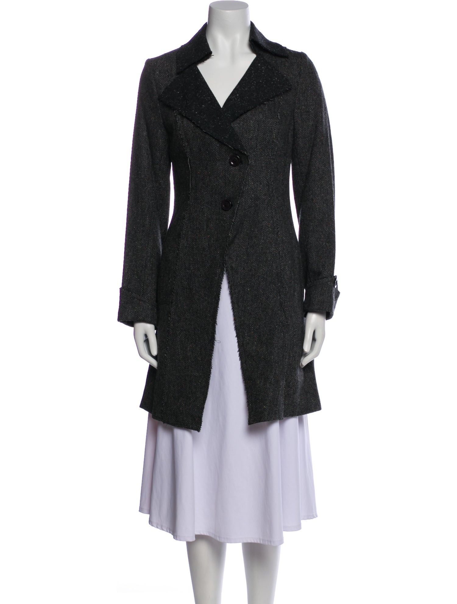 John Carlisle Wool Tweed Pattern Coat