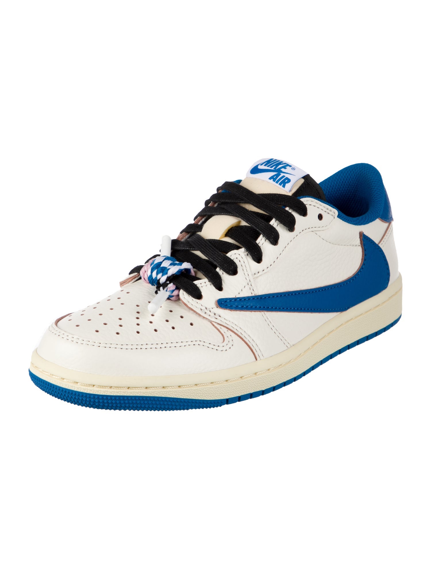 Jordan x Travis Scott x Fragment Design 1 Retro Low OG SP 'Sail Military Blue' Sneakers w/ Tags w/Tags