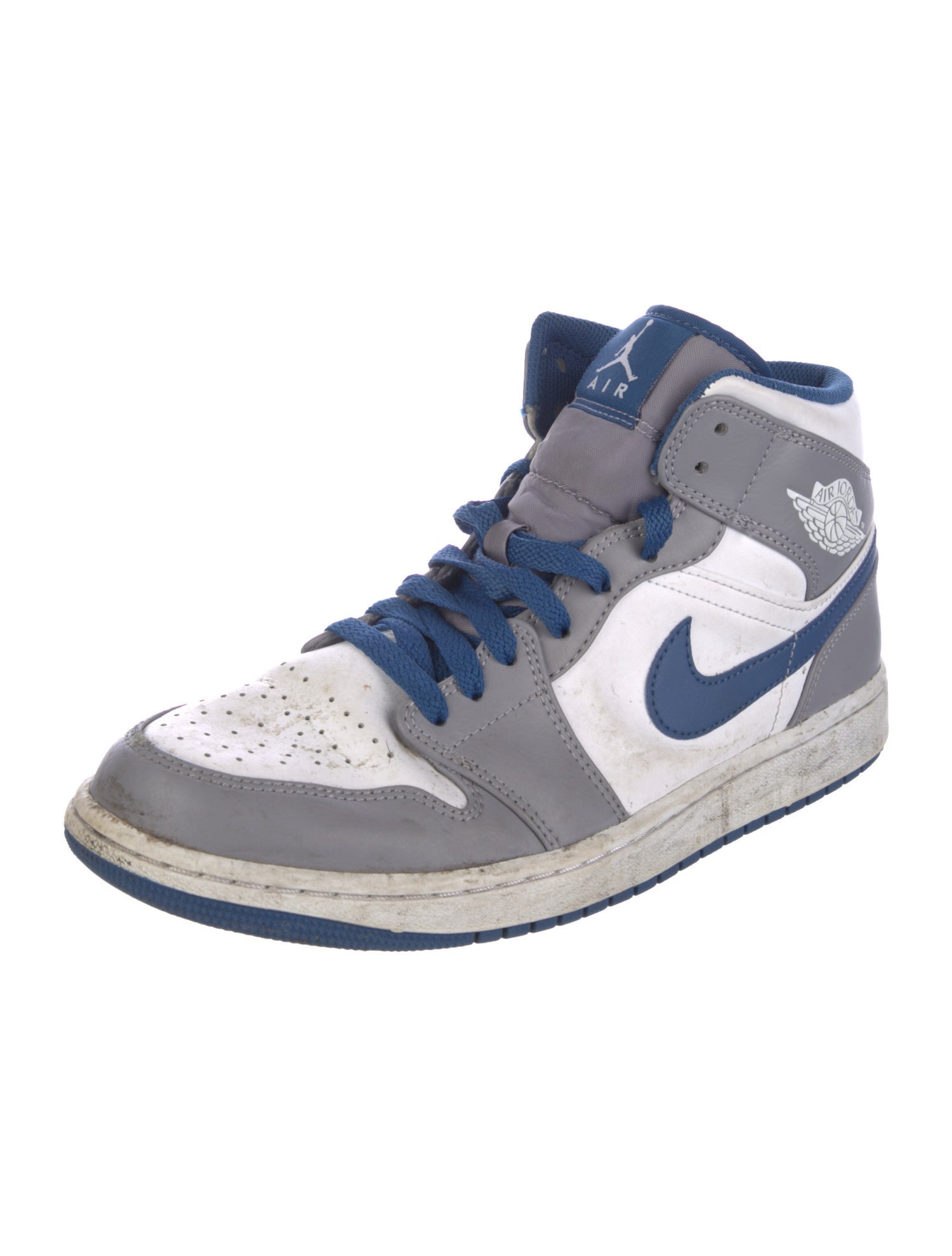 Jordan Air Jordan 1 Mid in the "Cement Grey / True Blue" Sneakers