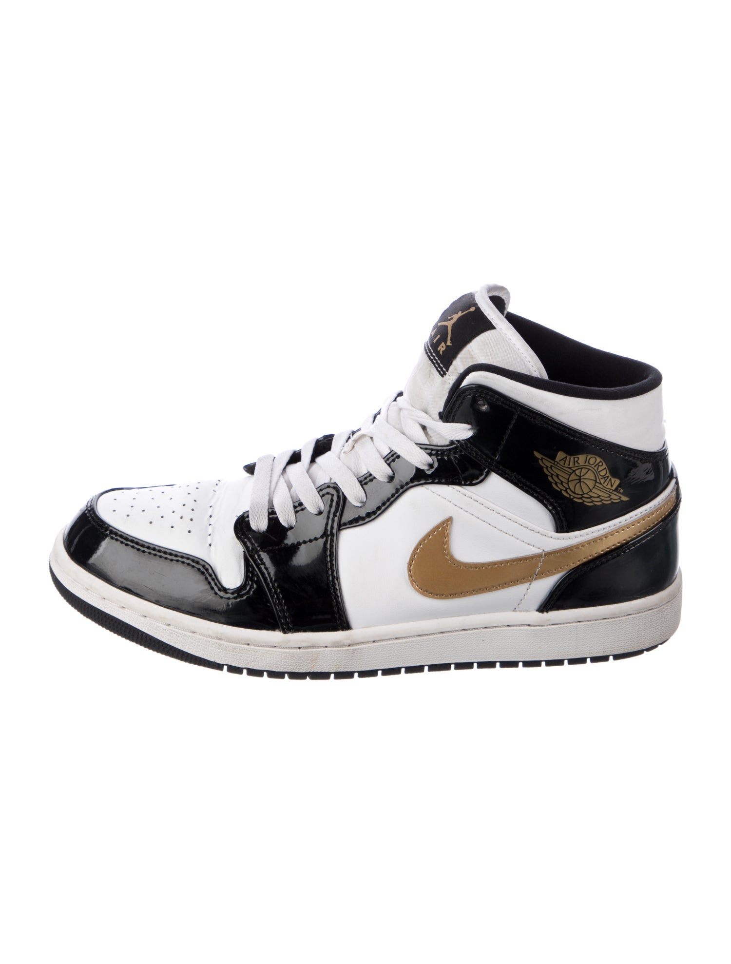 Jordan Patent Leather Colorblock Pattern Sneakers