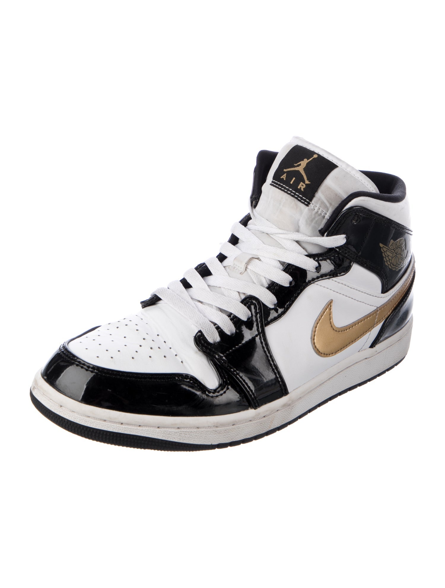 Jordan Patent Leather Colorblock Pattern Sneakers